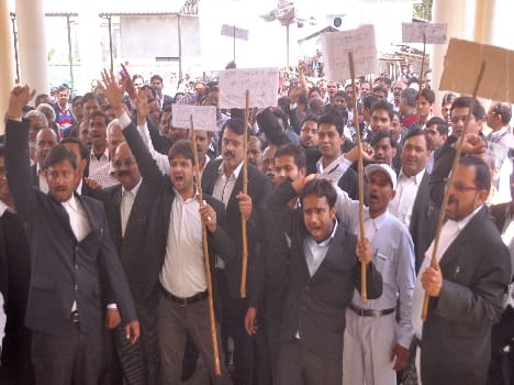 Demolition of raging outside lawyers DM office