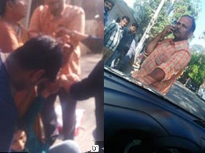 Young Indian woman is beaten and humiliated by her police father.