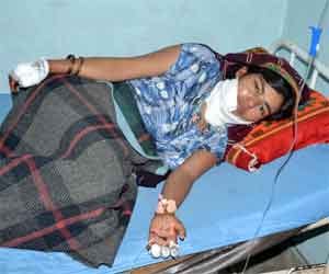 The attack came from the husband of the woman in the neck 100 stitches.