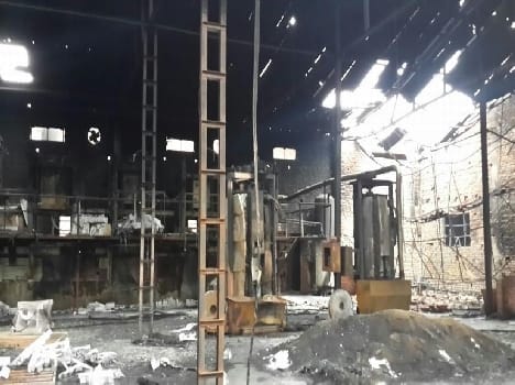 Destroyed by fire in factory goods worth millions