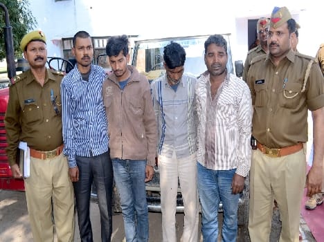 Were looted tractor-trolley The four were arrested, including