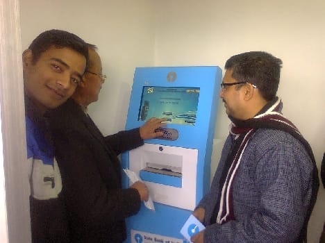 The bar code printer machine in bank passbook