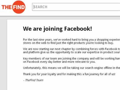 facebook acquires the find shopping search engine