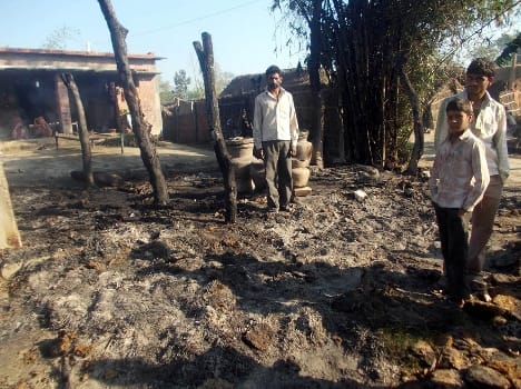Family house in the village burned survived Belkhurd