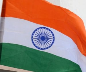 indian flag on chinese shoe box case on social media.