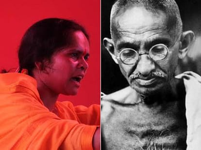sadhvi prachi addressed gandhi as british agent