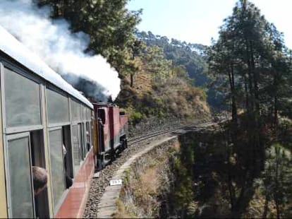 solar lights in shimla kalka toy train.