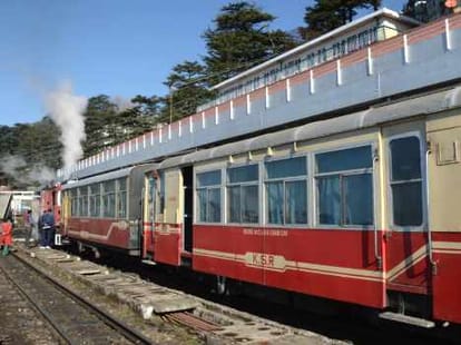 solar lights in shimla kalka toy train.