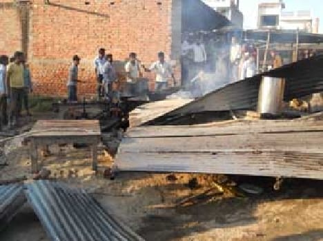 A fire in cylinder blast
