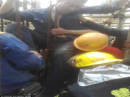 rod impaled man's genitals