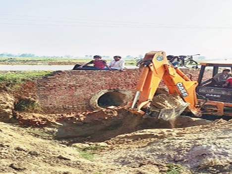Construction began on the road culvert 