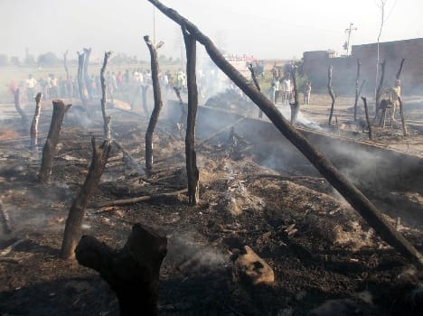 Nine house fire ashes