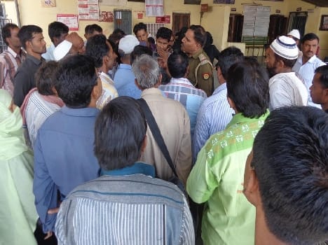 The protest took place at booty killed ramkishore