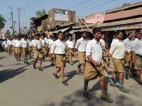 RSS cadre march in town