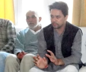 BCCI secretary Anurag thakur in Bilaspur.
