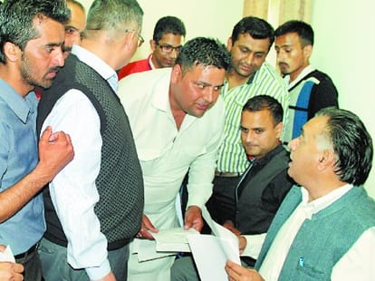 transport minister gs bali on a visit to sirmour.