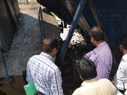 Railway officers investigate the reason behind train accident.