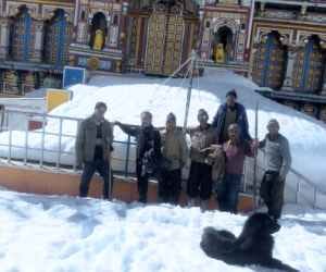 snow in badrinath dham.