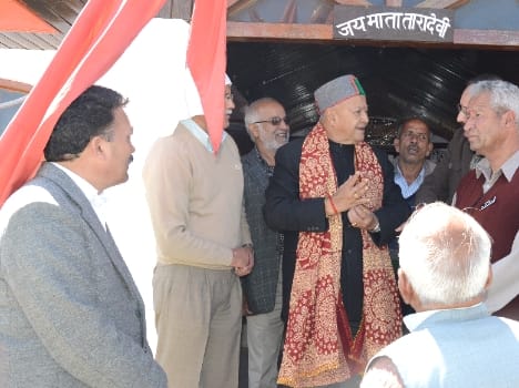 cm virbhadra visit tara maa temple in shimla.