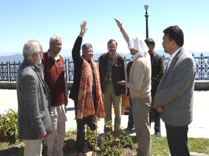 cm virbhadra visit tara maa temple in shimla.