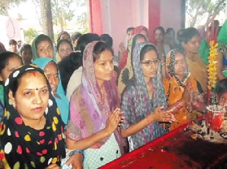 Devi temple venerated by devotees ritual