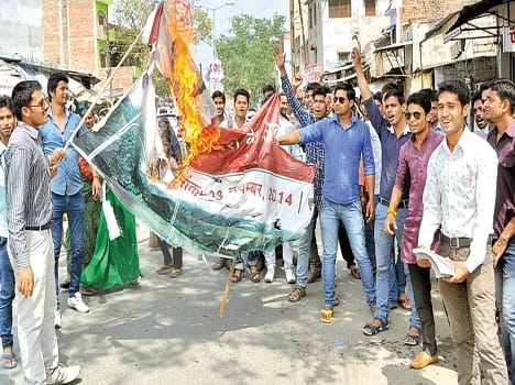 DIG stop the train blew effigy of CM