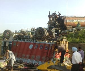 road accident near ludhiana, conductor killed