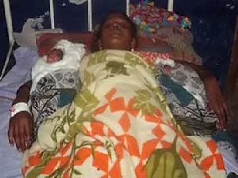A woman gave birth to triplets