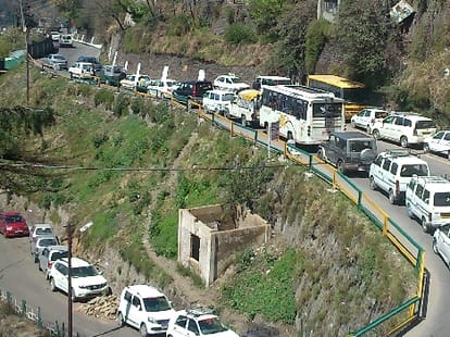 circular road closed for traffic in shimla.