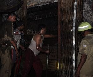 Fire in SBI Sadar branch, Lucknow.