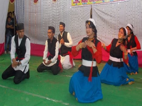 Students presented a colorful program