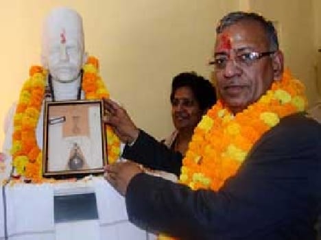 With Bharat ratna Bhu vc Pro Girish chandra tripathi