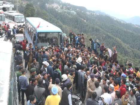 treffic jaam in shimla.