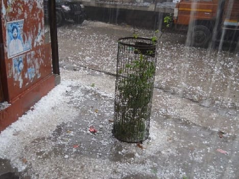 hail storm in mathura