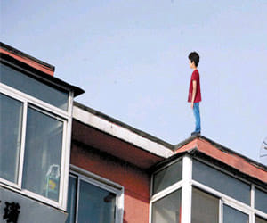 Left with school bag, took the leap from the 10th floor