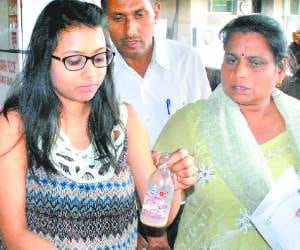 mirror pieces found in branded milk company bottle in chandigarh