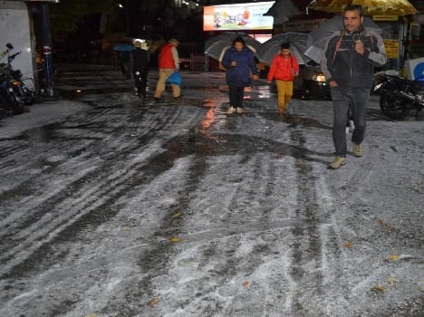 Hail in Nainital