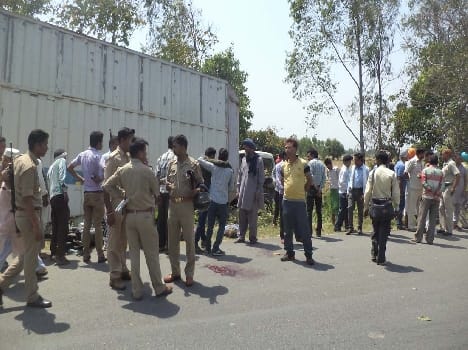 Mother of container collision Son killed , one wounded