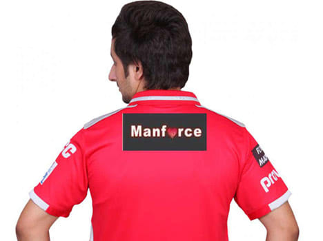 Condom brand ad on jersey of Kings XI Punjab