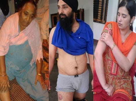 police beaten family villagers get angry.