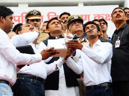 CM Akhilesh inaugrates Drishti in Lucknow.