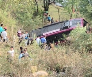 bus plunges in gorge near dharamsala 33 injured.