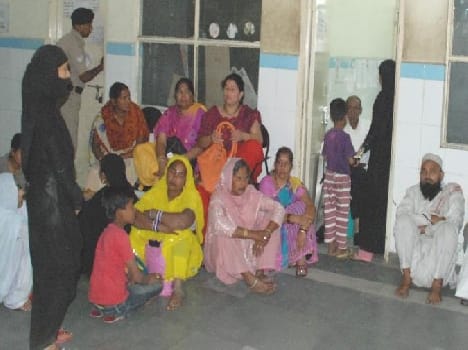 Doctors see patients in OPD in Haldwani