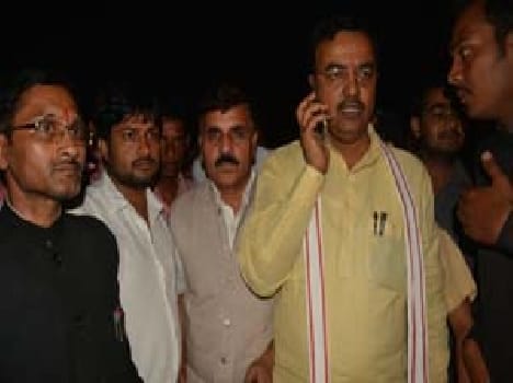 The MP Vinod manhandled by police , Hungama