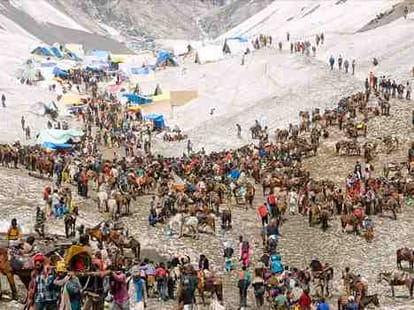 father and son visit amarnath yatra on foot from nepal