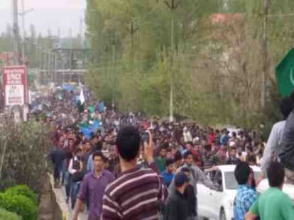 masarat alam holds anti-India rally in Srinagar