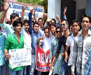 Over charging ABVP stood on street