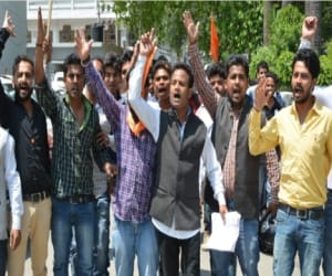 parents protest against private school.