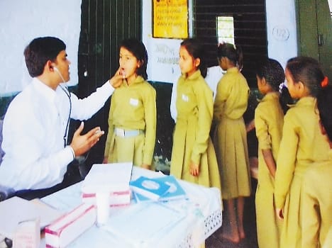 105 children were examined health