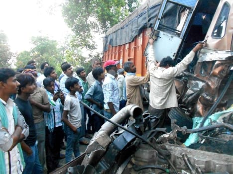 Two trucks collide driver, helper death